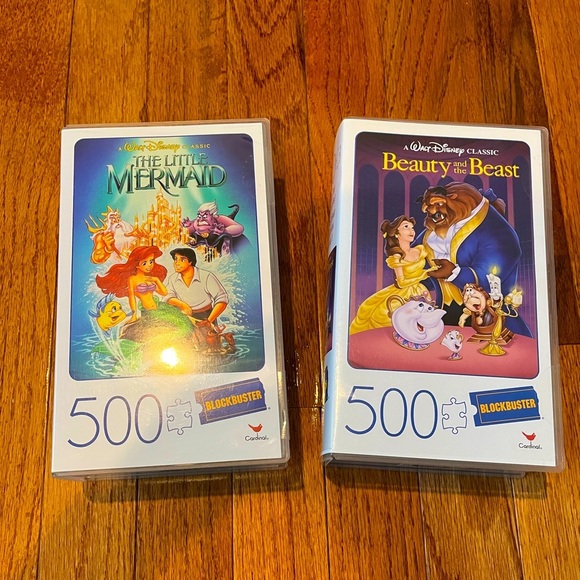 Blockbuster VHS Style Disney The Little Mermaid and Beauty and the Beast - Picture 1 of 5